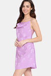 Zivame Floral Vows Woven Knee Length Nightdress - African Violet — thumbnail 2